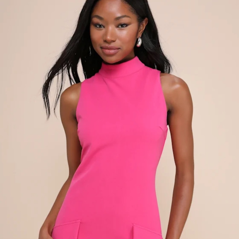 Vibrant Pink Sleeveless Dress